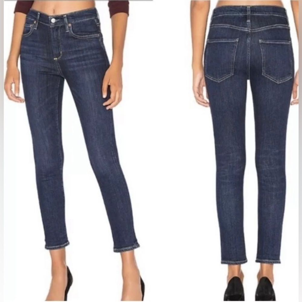 Agolde Sophie High Rise Skinny Crop Dark Wash Jeans Size 27 Style A018 1044